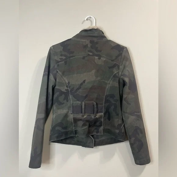 Anthropologie Marrakech Camo Sherpa Collar Moto Jacket - Picture 5 of 11